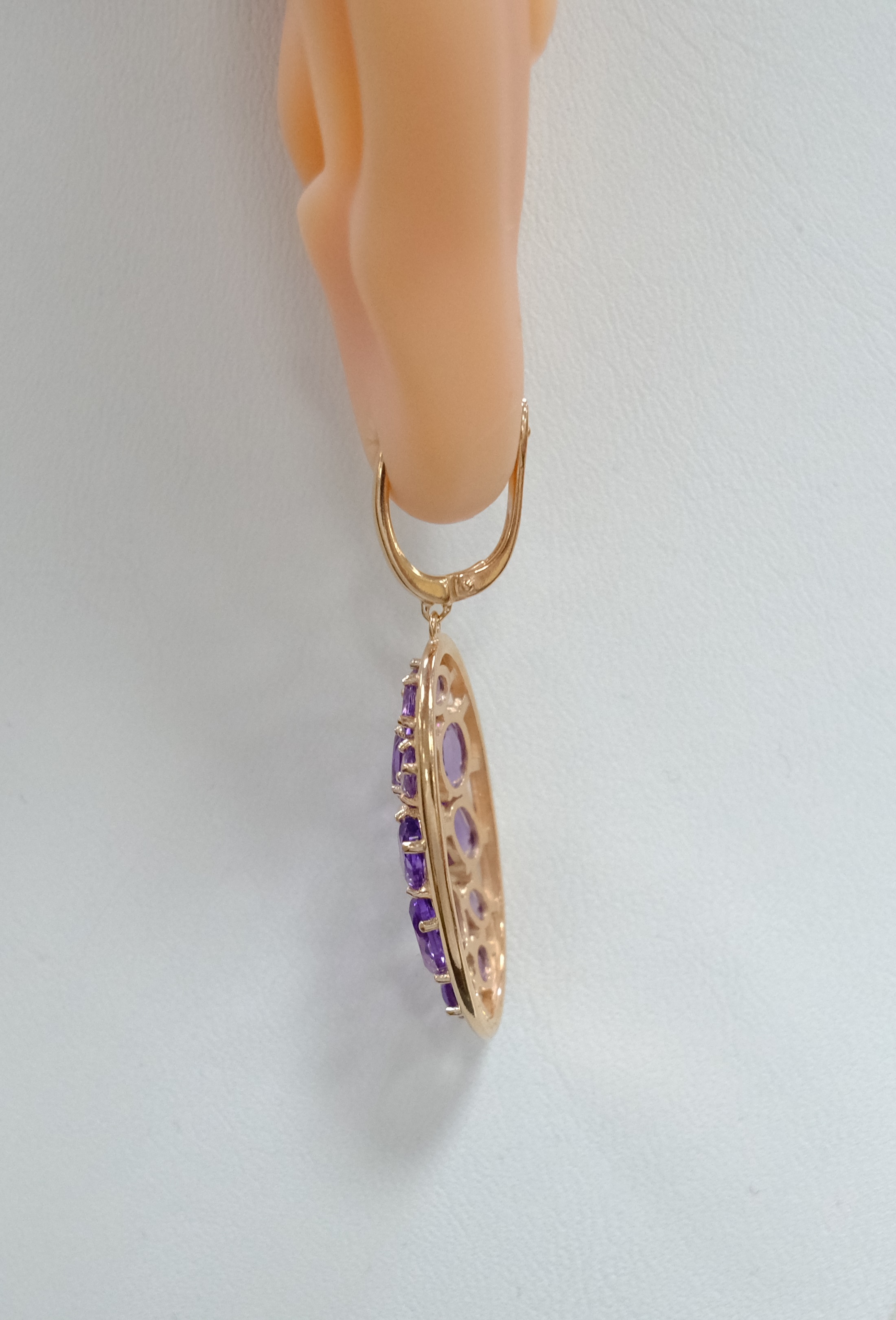 Серебряные серьги с аметистами